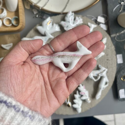 brož Liška zlato-růžová